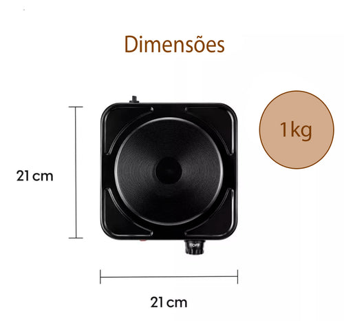 Fogão de Mesa Elétrico Portátil 1 Boca Elgin