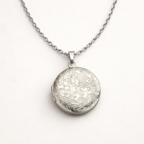 Relicário Floral em Prata com Corrente Premium – Relikar